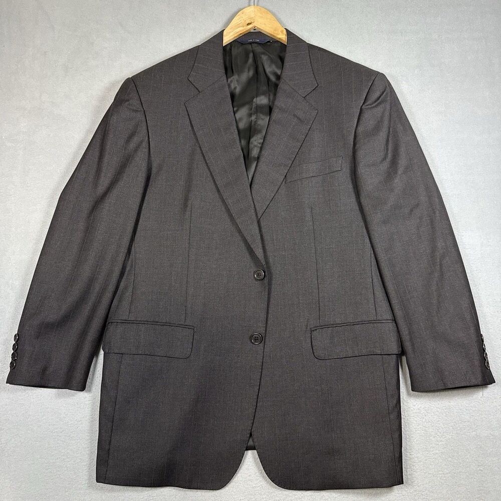 Brooks Brothers Italy Loro Piana Super 110s Wool Suit Jacket Blazer Brown 43R